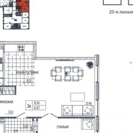 Продажа 2-комн квартиры на вторичном рынке 20-я линия,  д. 5