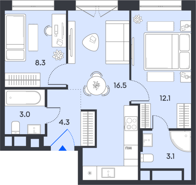 Продажа 2-комн квартиры в новостройке Москва г., Рязанский пр-кт,  к. 2.2