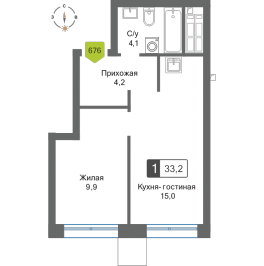 Продажа 1-комн квартиры в новостройке Красногорск г., Черневская ул.,  к. 1