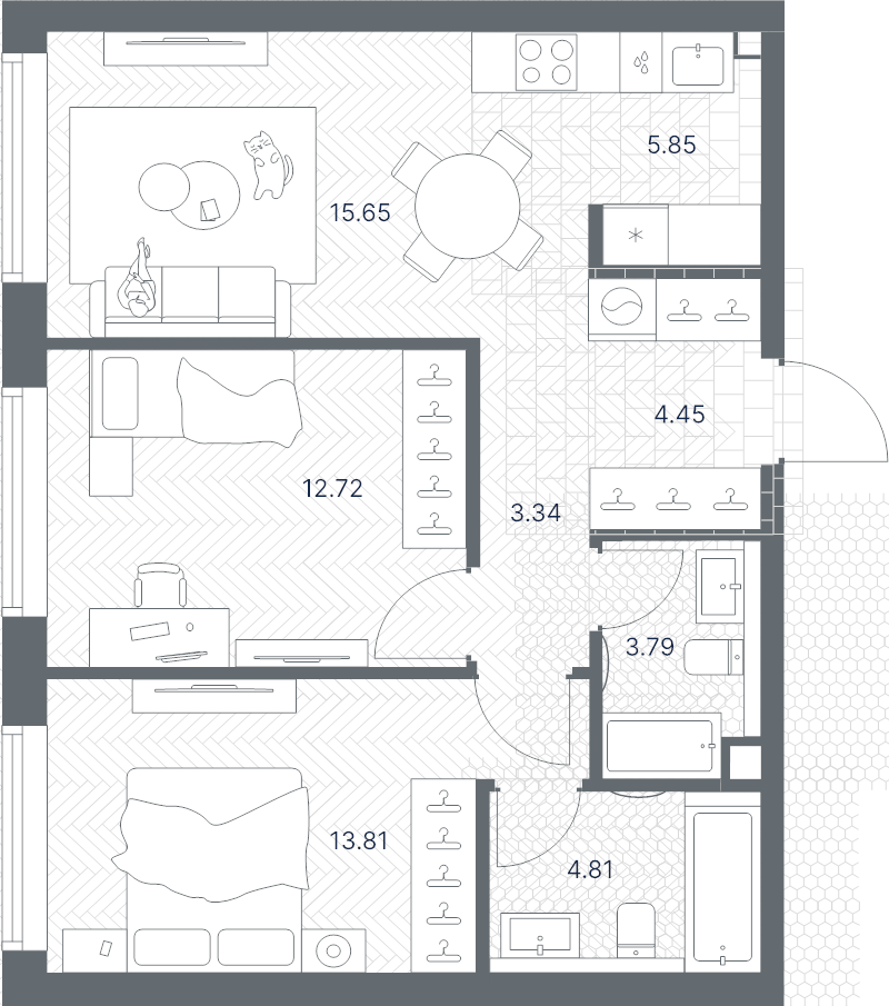 Продажа 2-комн квартиры в новостройке Москва г., Веткина ул.,  к. Башня-Б