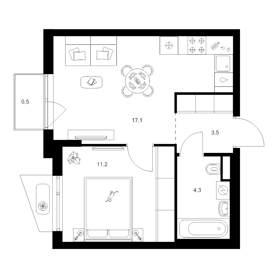 Продажа 1-комн квартиры в новостройке Москва г., Ильменский проезд,  к. 1.1.5