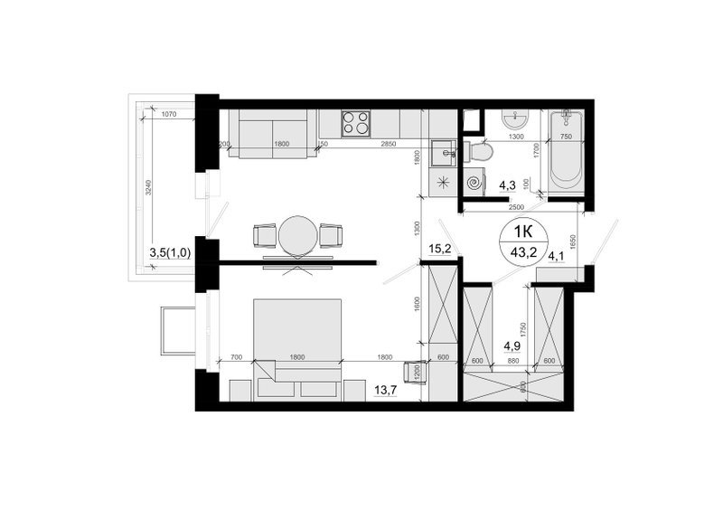 Продажа 1-комн квартиры в новостройке Солманово д., Триумфальная ул.,  к. 1