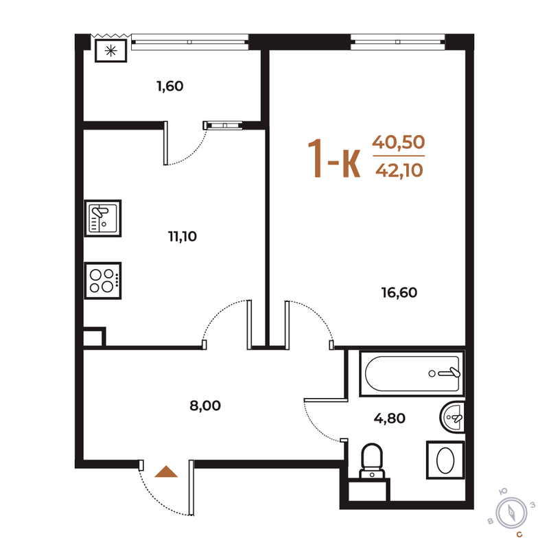 Продажа 1-комн квартиры в новостройке Летово д., Зимёнковская ул.,  к. 3