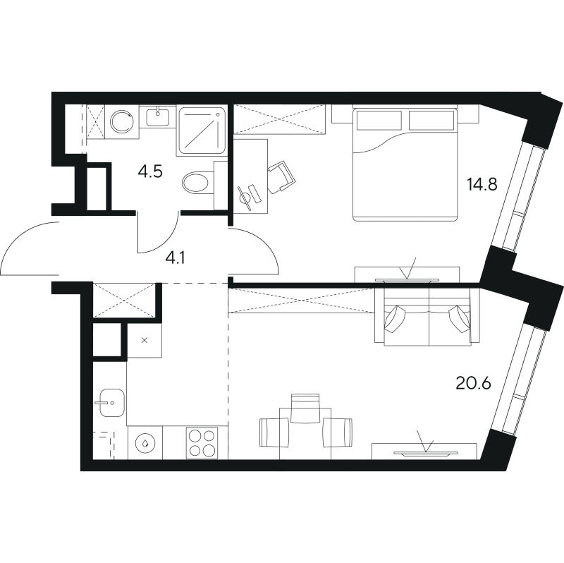 Продажа 1-комн квартиры в новостройке Москва г., Ярцевская ул.,  к. 1