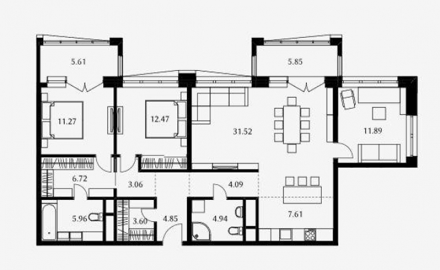 Планировка ЖК Дом Серебряный Бор, 35.63 м2