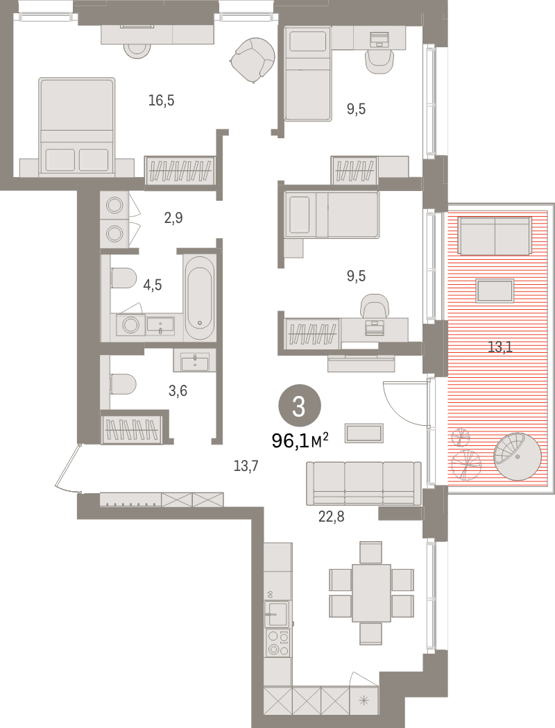 Продажа 3-комн квартиры в новостройке Новоселье п., Петропавловская ул.,  к. 2