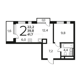 Продажа 1-комн квартиры в новостройке Десёновское пос., Калужское ш.,  к. 6.2
