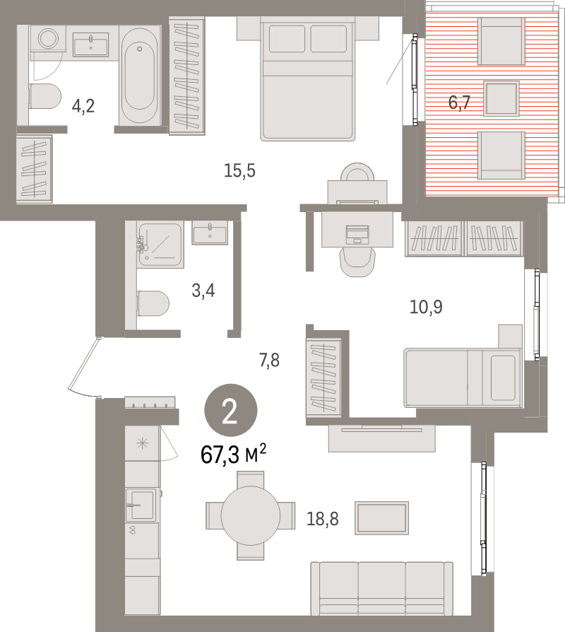 Продажа 2-комн квартиры в новостройке Новоселье п., Петропавловская ул.,  к. 2