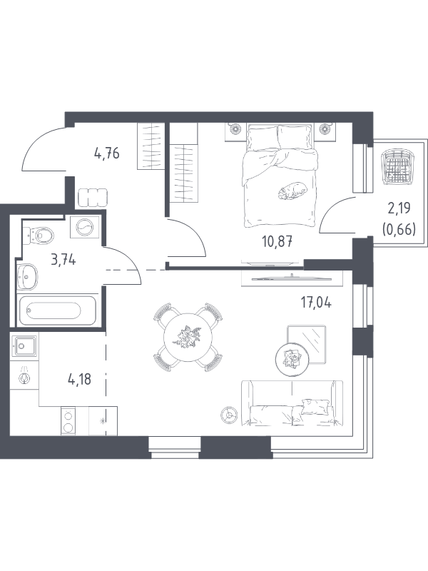 Продажа 1-комн квартиры в новостройке Горки Ленинские пгт, Каширское ш.,  к. 17