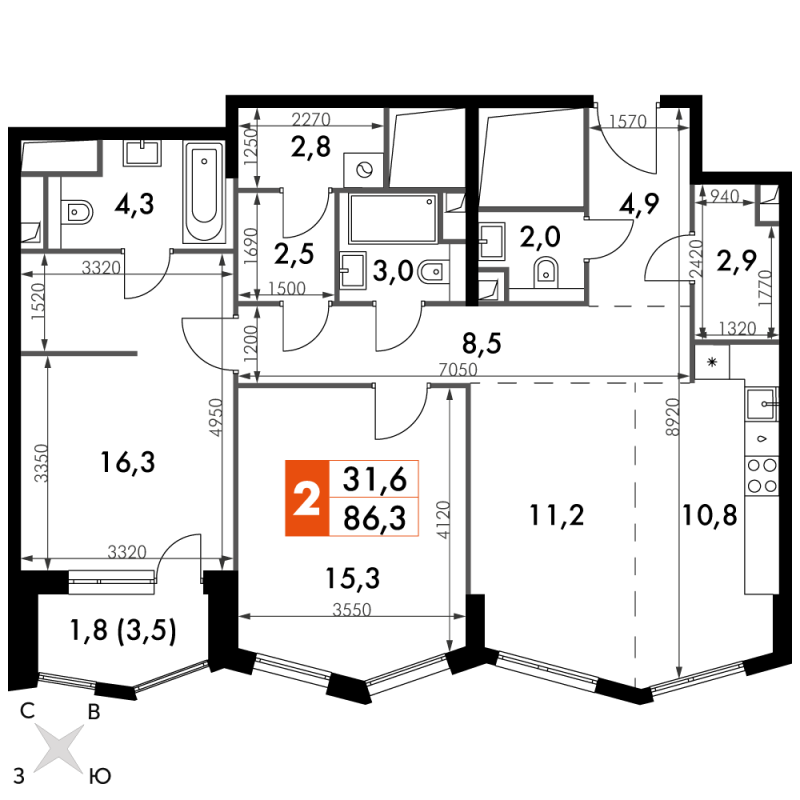 Продажа 2-комн квартиры в новостройке Москва г., Шеногина ул.,  к. 5.1