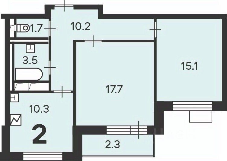 Продажа 2-комн квартиры на вторичном рынке Балаклавский проспект, 17