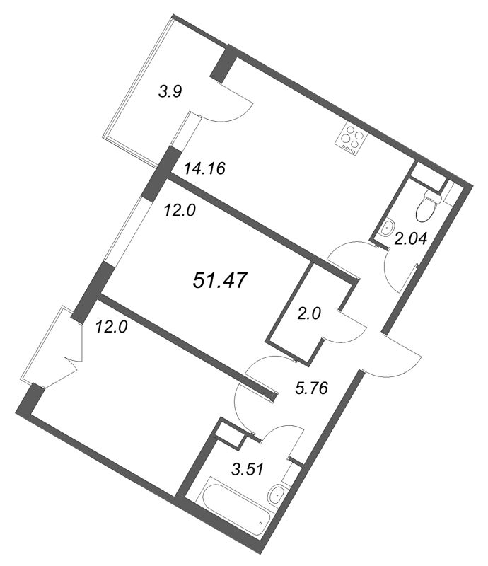Продажа 2-комн квартиры в новостройке Стрельна п., Будённого пр-кт,  к. 5.5