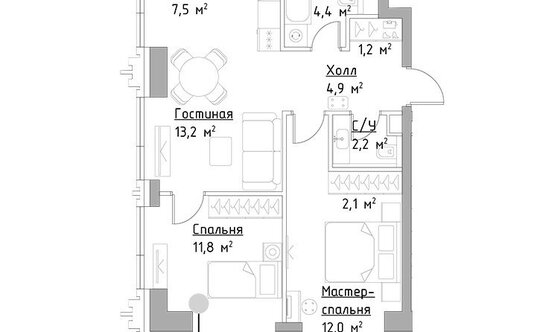 Продажа 2-комн квартиры на вторичном рынке Дубининская улица,  д. 59Б