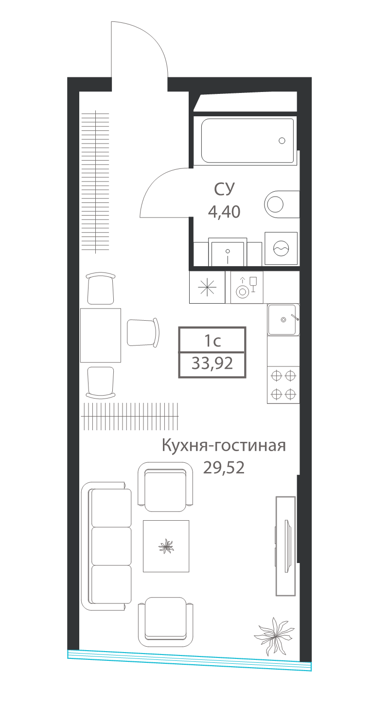 Продажа студии Москва г., Академика Ильюшина ул.,  к. DIUS