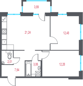 Продажа 2-комн квартиры в новостройке Пушкин г., 1-я линия, территория Лесное,  к. 4.2