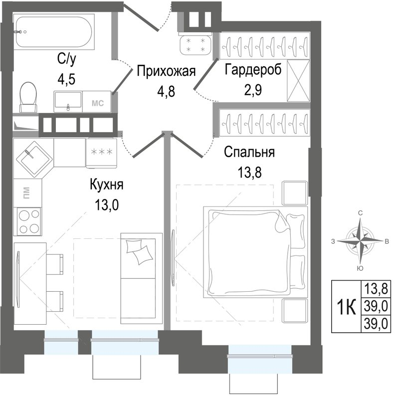 Продажа 1-комн квартиры в новостройке Королёв г.,  к. 3
