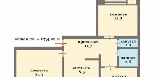 3-комн квартира Ириновский пр-кт,  д. 31/48