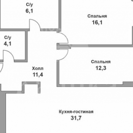 Продажа 3-комн квартиры на вторичном рынке Поклонная улица,  д. 9