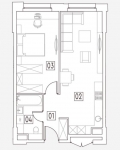 Планировка ЖК MainStreet, 17.3 м2