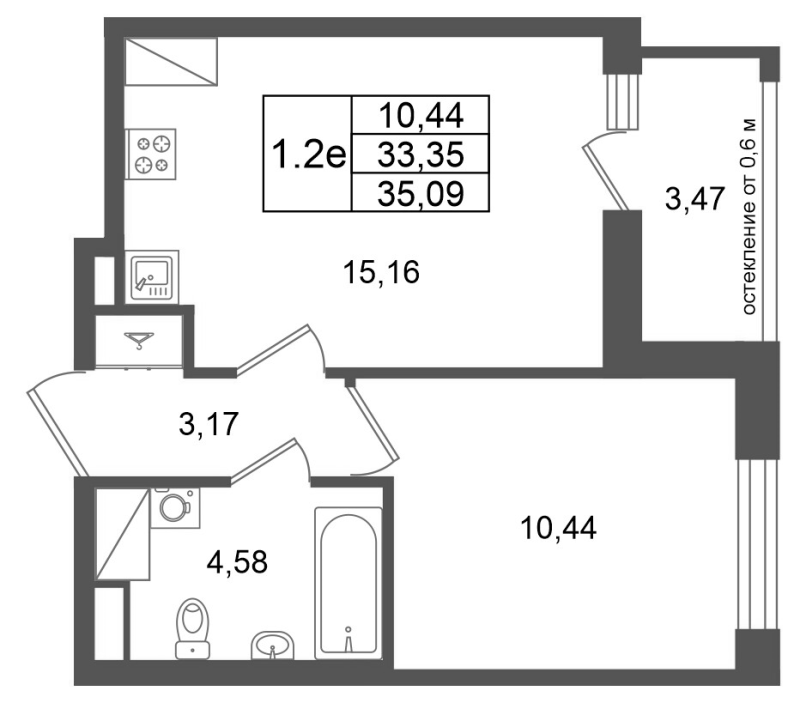 Продажа 1-комн квартиры в новостройке Новосаратовка д., Покровская Дорога ул.,  к. 14.2
