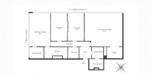 4-комн квартира Грузинская Б. ул,  д. 69