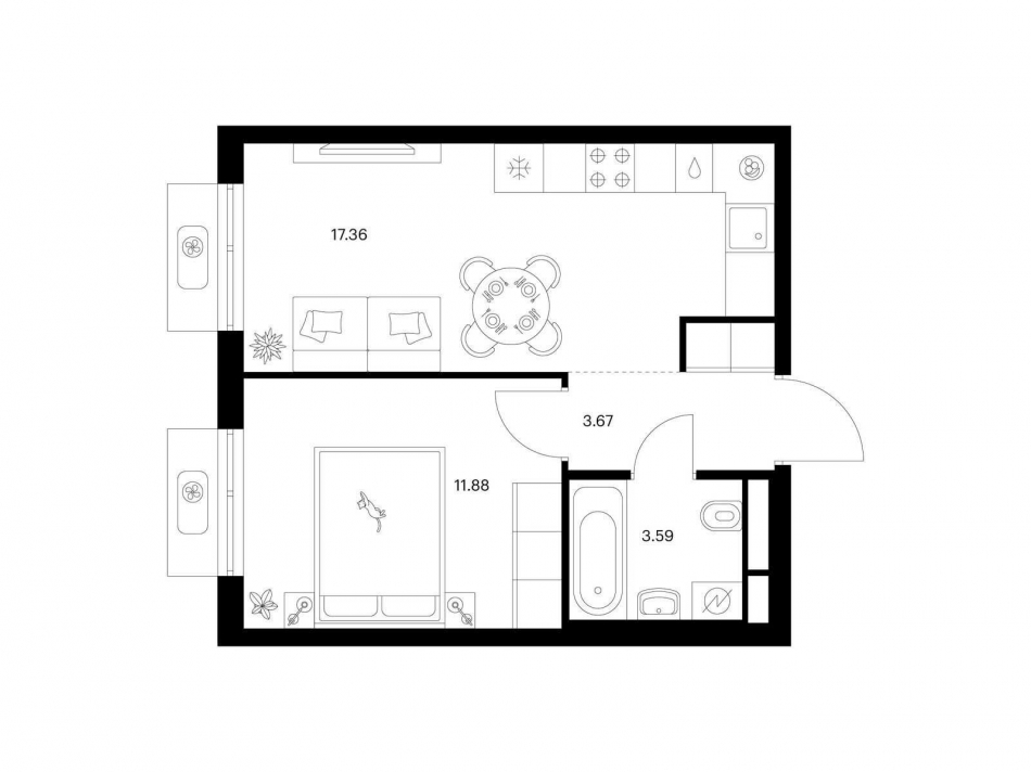 Продажа 1-комн квартиры в новостройке Квартал Мит, корп. 3.2