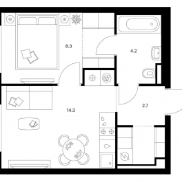 Продажа 1-комн квартиры в новостройке ш. Алтуфьевское, корп.1.1