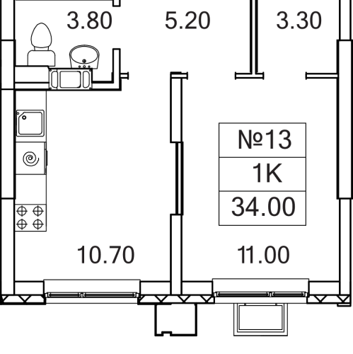 1-комн квартира Сапроново д., Калиновая ул.,  к. 7