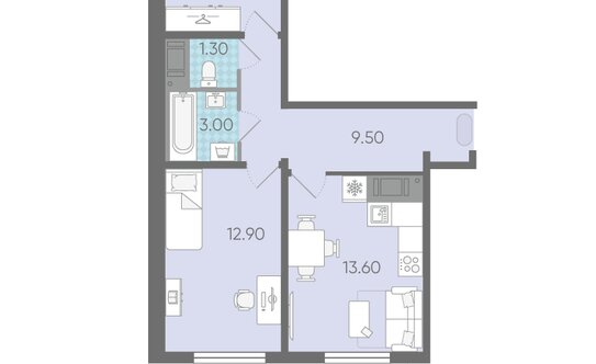 Продажа 2-комн квартиры на вторичном рынке Ковалёво, Поперечная улица,  д. 2 к1
