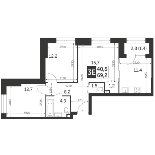 2-комн квартира Москва г., Вильгельма Пика ул.,  к. 1