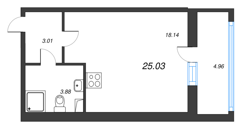 Продажа студии Новосаратовка д., Покровская Дорога ул.,  к. 5.1