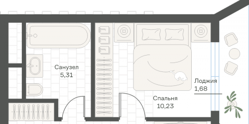 1-комн квартира Москва г., Кржижановского ул.,  к. 5