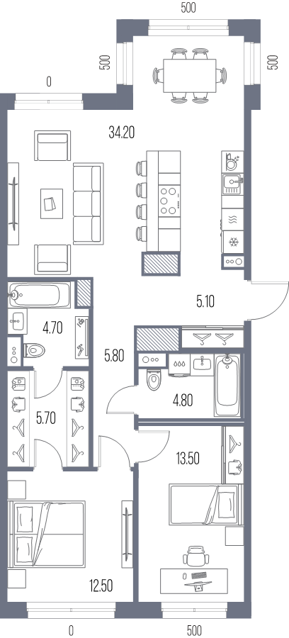 Продажа 2-комн квартиры в новостройке Санкт-Петербург г., Магнитогорская ул.,  к. P