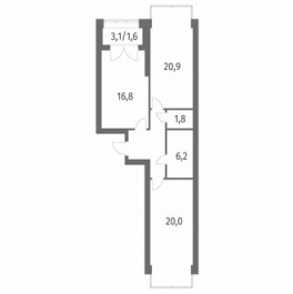 Продажа 2-комн квартиры на вторичном рынке улица Академика Константинова,  д. 1 к1 с1