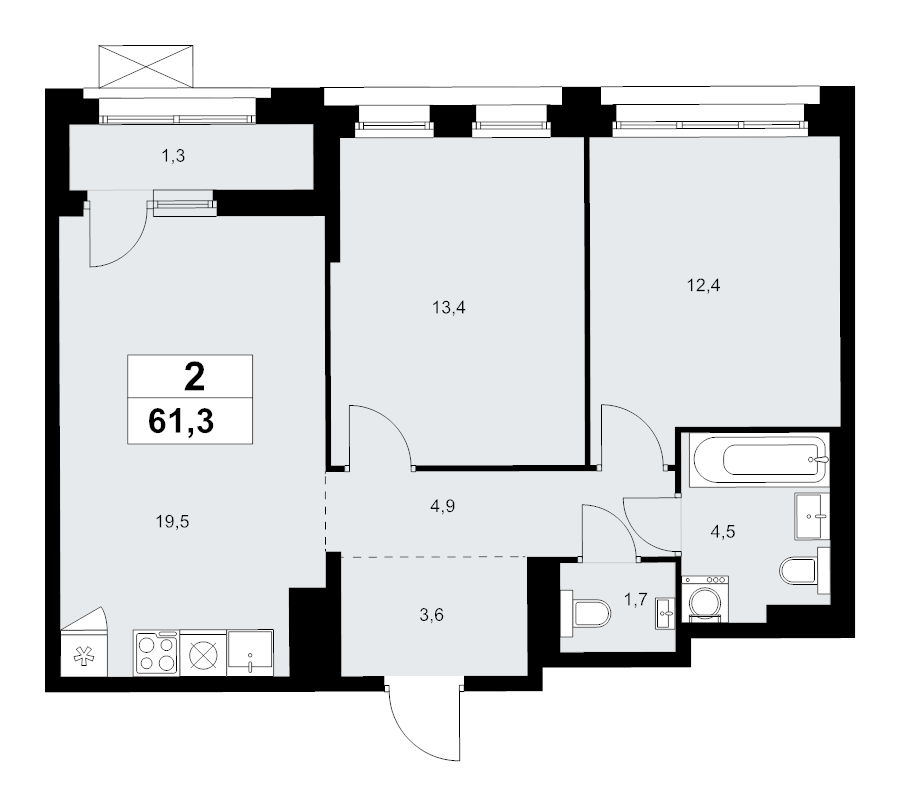 Продажа 2-комн квартиры в новостройке Прокшино д., Проектируемый проезд № 7029,  к. 9.2