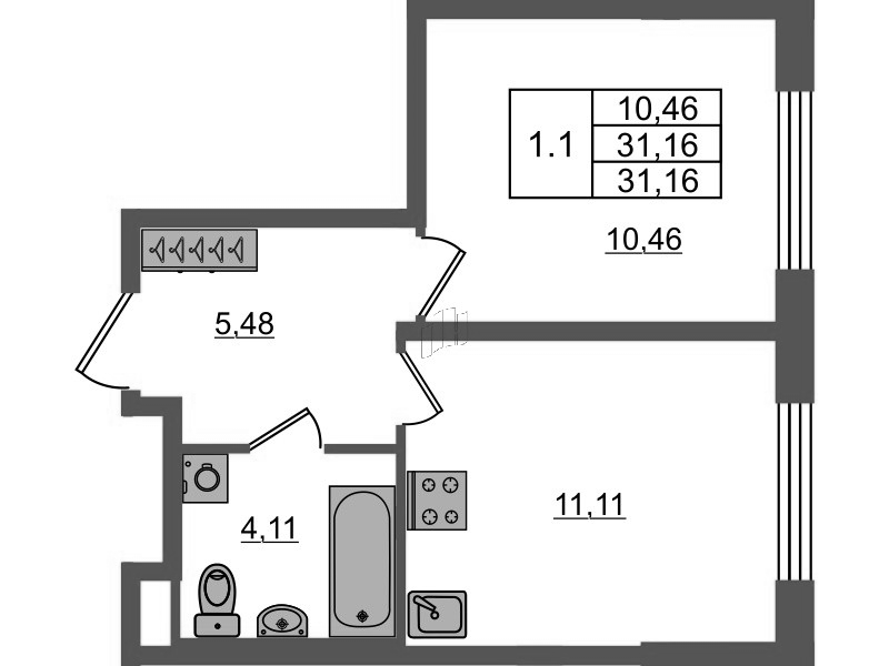 Продажа 1-комн квартиры в новостройке Новосаратовка д., Покровская Дорога ул.,  к. 1