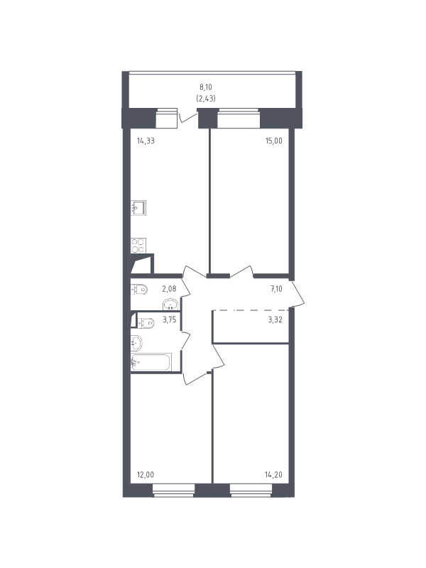 Продажа 3-комн квартиры в новостройке Санкт-Петербург г., Славянская ул.,  к. 4
