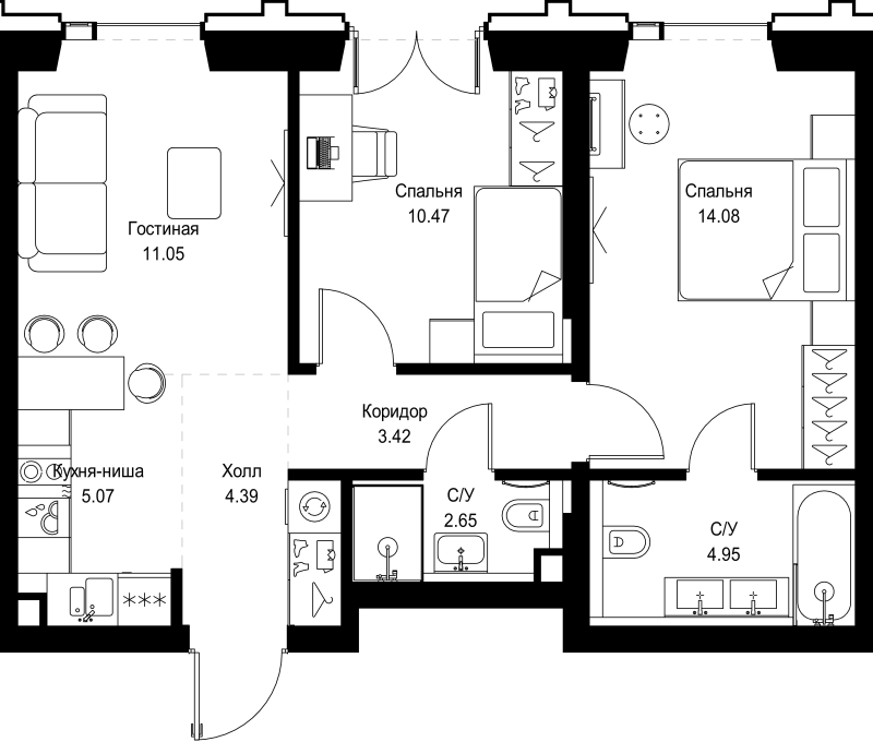 Продажа 2-комн квартиры в новостройке Москва г., Верейская ул.,  к. SET.2.Б