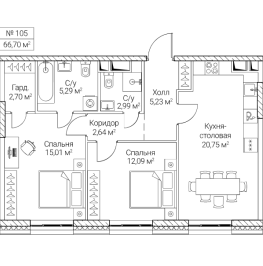 Продажа 2-комн квартиры в новостройке Москва г., 2-й Хорошёвский проезд, к. 1 Продажа 2-комн квартиры в новостройке Москва г., 2-й Хорошёвский проезд, к. 1