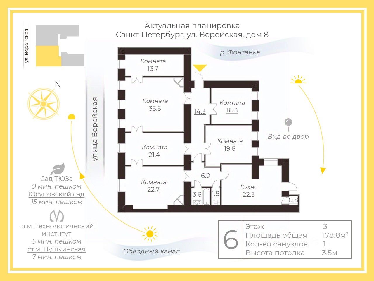 Продажа 6-комн квартиры на вторичном рынке Верейская улица, 8