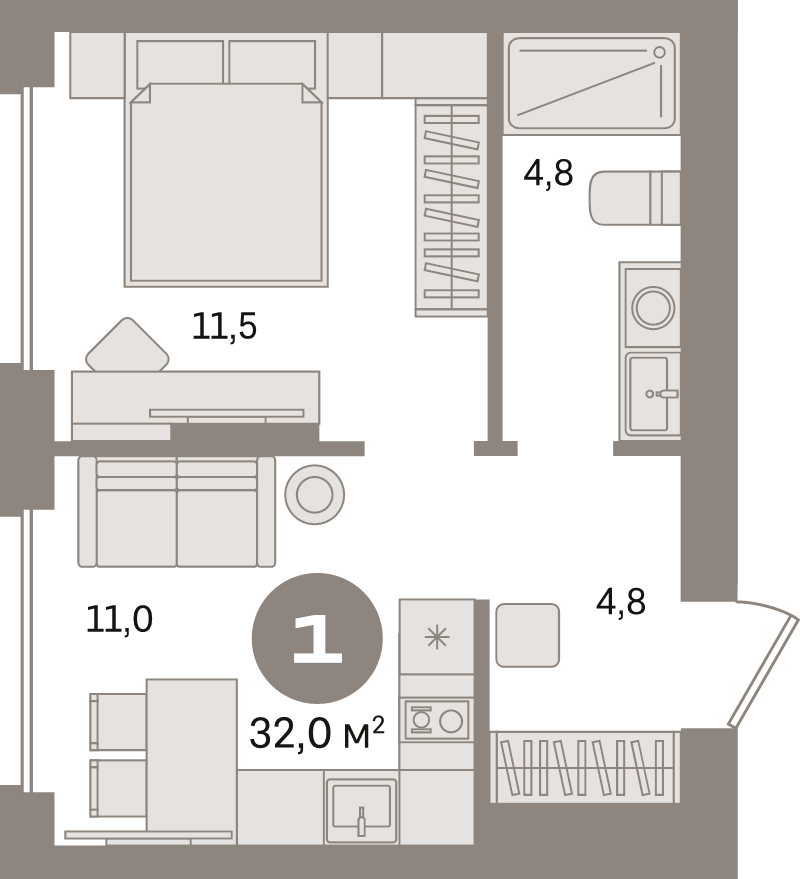 Продажа 1-комн квартиры в новостройке Сапроново д., Калиновая ул.,  к. 11