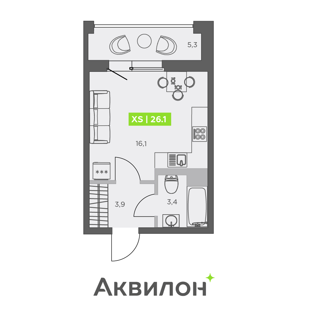 Продажа студии внутригородское муниципальное образование города федерального значения Санкт-Петербурга муниципальный округ Гавань, бульвар Головнина, дом 4, строение 1