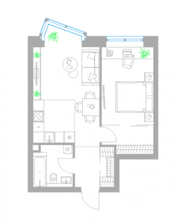 Планировка ЖК Level Причальный,  м2