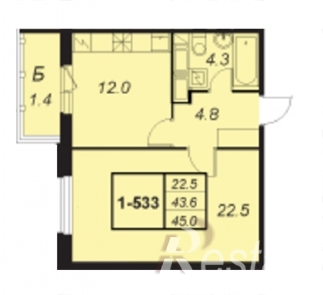 Планировка ЖК Жемчужный фрегат,  м2