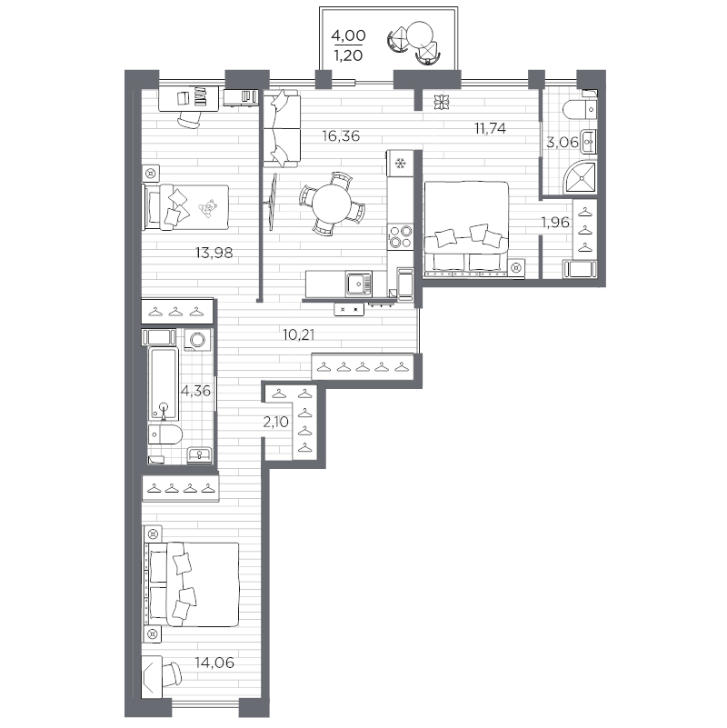 Продажа 3-комн квартиры в новостройке Санкт-Петербург г., Суздальское ш.,  к. 631