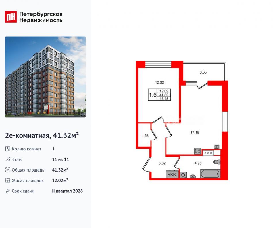 Продажа 1-комн квартиры в новостройке проспект Большой Смоленский