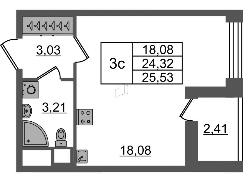 Продажа студии Новосаратовка д., Покровская Дорога ул.,  к. 6