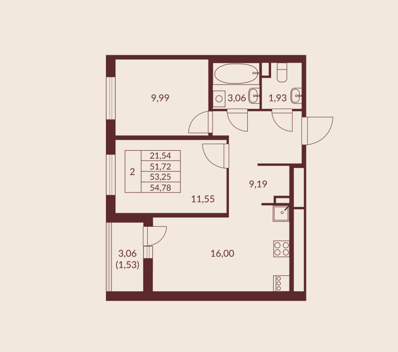 Продажа 2-комн квартиры в новостройке Мурино п., Шоссе в Лаврики ул.,  к. 2