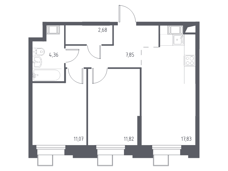 Продажа 2-комн квартиры в новостройке Дудкино д., Цветочная ул.,  к. 2.3