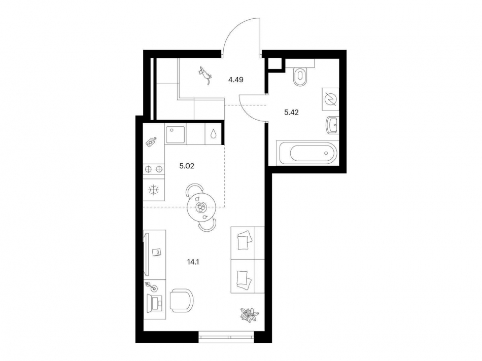 Продажа студии Квартал Мит, корп. 3.4